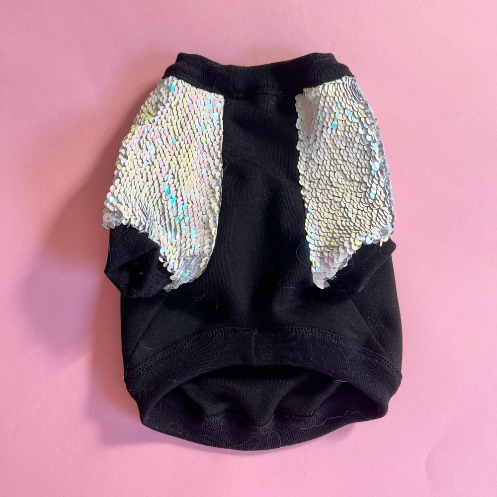 EYE OF DOG Sequin Dog Top — Size XS — Iridescent